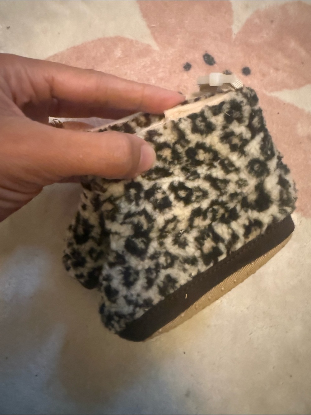Baby Booties Animal-Print - Black & Cream